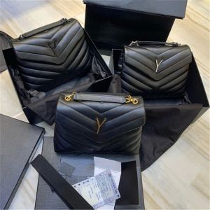 Sacs à bandoulière de luxe LOULOU matelassé en cuir véritable sac à bandoulière chaîne en forme de Y sac à main pour femme noir portefeuille de mode mini sac à main haut grade 3 taille 7 couleurs