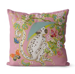 Luxe designer bewegwijzering printen Classic Animal Pattern Pillow Bus Cushion Cover for Home Decorative Office Puslowcase Nieuw thuis- en festivalcadeaus