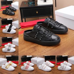 Pantoufles de créateurs de luxe Goujons arrière ouverts sans titre Slide Mule Sneaker Hommes Femmes Pantoufle Blanc Argent Rose Noir Bandes d'or Top Sandales de plate-forme d'été