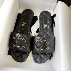 Pantannières de luxe Slippers Femmeurs Slippers Sliders Sands végétaliens pour femmes Logon d'été Fashion Casual Channel Flat Channel Luxury Slippers Top Quality