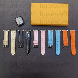 Bracelets intelligents de créateur de luxe pour Apple Watch Band 49MM 41mm 45mm 42mm 38mm 44mm Bracelets cadeaux iwatch 8 7 6 5 4 3 2 bandes Mode L Bracelet en cuir laqué