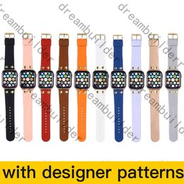 luxe designer riem horlogebanden horlogeband 42mm 38mm 40mm 44mm 41mm 45mm iWatch 2 3 4 5 banden lederen band armband mode strepen horlogeband