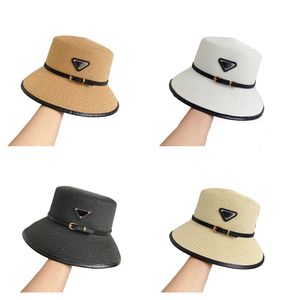 Luxe designer strohoed driehoek letter brede rand emmer hoeden casquette luxe effen charme zomer casual cappello uomo prachtige fa0119 H4