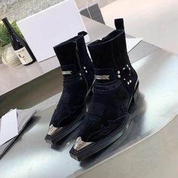 Luxe designer stijl dames platte enkellaarzen hoogwaardige mode puntige teen zwart veelzijdige zijde open ritsheerhooge topcasual schoenen