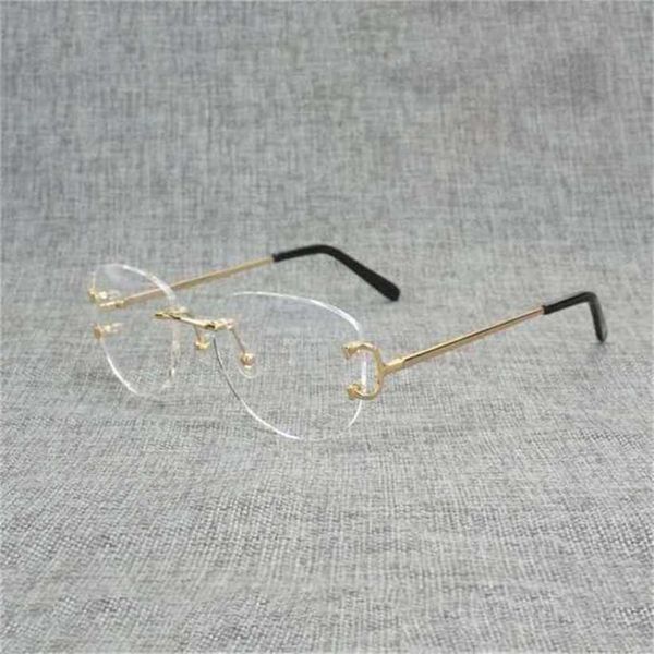 Lunettes de soleil d'été design de luxe All-match Finger Random Square Clear Glass Men Oval Wire Optical Metals Frame Oversize Eyewear Women For Eye Reading