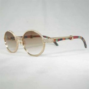 Luxe ontwerper zomerzonnebril vintage strass mannen natuurlijke buffelhoornglazen voor club driving tinten houten ovale gafas oculos outdoor bril