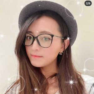 Luxe ontwerper zomerzonnebril xiaoxiangjia 3408 spiegel schapenvachtketen voor vrouwen met bijziend frame om blauw lichte straling rond gezicht te voorkomen