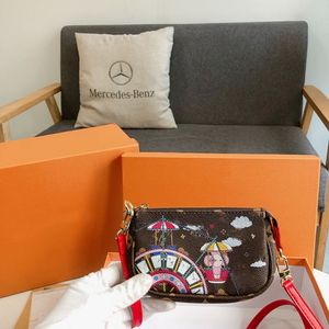 Diseñador de lujo Sunfolwer Monederos unisex Marca Carta Parque infantil Cremallera Cadena Bolsos de hombro Marca de lujo Mujeres y hombres Bolso de embrague Carteras de almacenamiento para damas