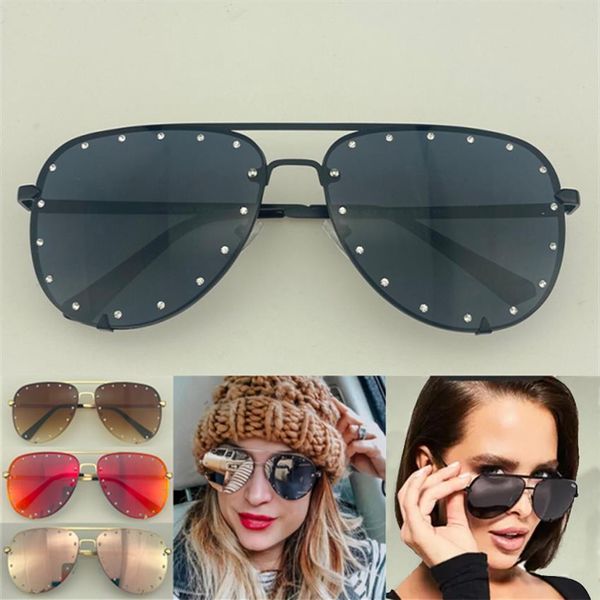 Gafas de sol de diseñador de lujo para hombres, mujeres, espejo, marco de metal, gafas de sol de piloto, gafas clásicas vintage, ciclismo, conducción, moda, sol Gla209U