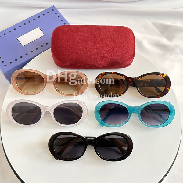 Lunettes de soleil de créateurs de luxe pour femmes LETTRE Classique Cadre ovale Lunettes de soleil Fashion Driving Ombrage de verres de soleil Birthday