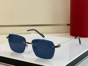 Luxe designer zonnebril voor dames bril première de carti zonnebril met cross buckle kops metaal frameloze vorm brillen
