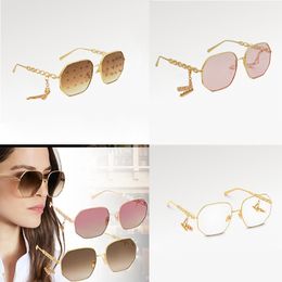 Luxe designer zonnebril voor dames Bril Metalen bril Dames UV400-bescherming Hoge kwaliteit gepolariseerde zonnebril met gouden rand Z1650W