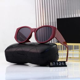 Lunettes de soleil de créateur de luxe pour femmes, lunettes de soleil ovales pour dames, lunettes rétro, design œil de chat, protection UV400, lentilles esthétiques avec étui d'origine