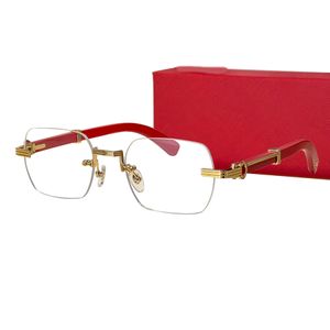 luxe designer zonnebrillen frames voor mannen dames reimless origineel 0377 houten zonnebrillen houten poten kunnen recept retro brillen doen populair rood oogglas met kast