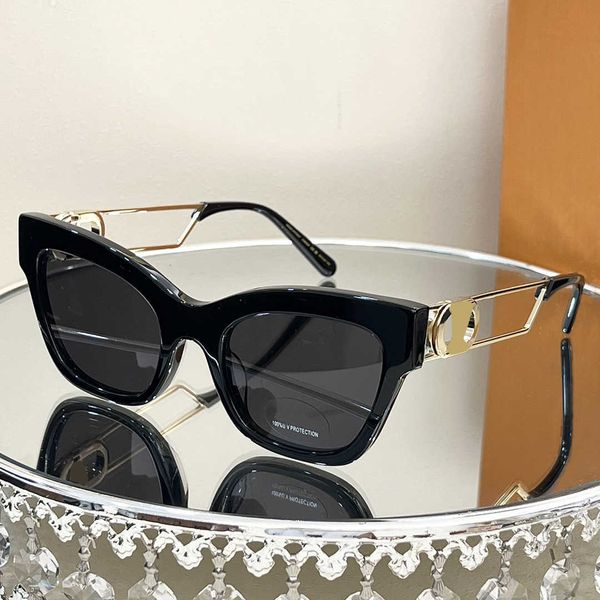Lunettes de soleil de créateurs de luxe L185 Métal de haute qualité Eyes Cat Black Women's Sunglasses Concave Élégant fête décontractée Plaza Travel