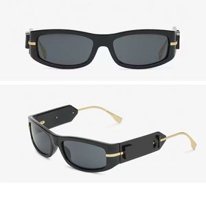 Luxe designer zonnebril heren klassiek merk FF spiegelbeen logo handgemaakte bril 40120 UV-bescherming originele enkele zonnebril voor dames ovaal frame originele doos