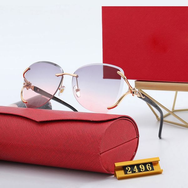 Luxus-Designer-Sonnenbrille, Strahlenschutz, einfach, hochwertig, Retro-Liebhaber, Leopardenkopf, kratzfest, Metall, Vollrahmen-Sonnenbrille, Mode-Accessoires, Multi