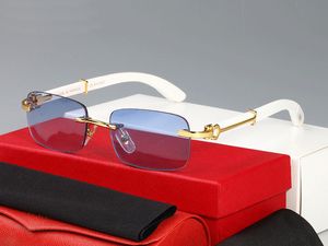 Luxury Designer Sunglasses Women Mens Sunglass Gradient Buffalo Horn Sun glasses Metal hinge Brand Carti Glasses UV Protection Wooden Wrap Goggle Man Eyeglasses