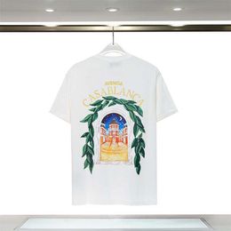 T-shirt de luxe pour hommes, chemises pour hommes, streetwear pulvérisé, Casablanc Blanca, vêtements d'été, motif imprimé animal, col ras du cou, manches courtes