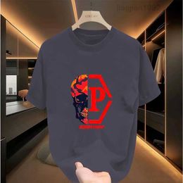 Camiseta de diseño de lujo Camisas para hombres para hombres Tide Sprayed Streetwear Letter Cotton Bear Womens Ropa de ropa de camiseta de gran tamaño Tops Asian S4XL