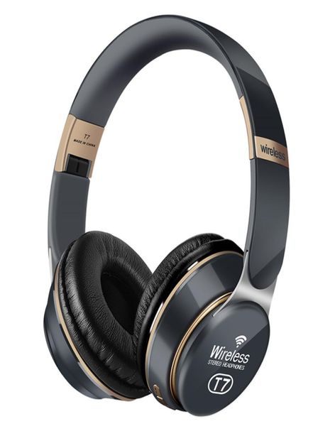 Luxe designer T7 Bluetooth-hoofdtelefoon Over-ear HIFI-hoofd Draadloze koptelefoon met microfoon 3D-muziekheadset Gamer Opvouwbaar Auricul5998087