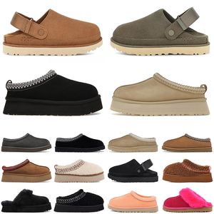 Diseñador de lujo Tazz Zapatillas Invierno Plataforma al aire libre Semilla de mostaza Tasman Zapatilla Mujer Australiano Clásico Ultra Mini Botas Diapositivas de piel castaña OG Australia Zapatos