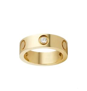 luxe designer titanium staal roségouden liefdesring voor dames luxe zirconia verlovingsringen heren sieraden geschenken mode-accessoires met doos