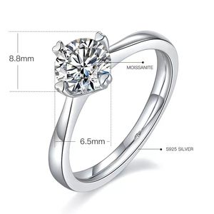 Bague en argent bagues de créateurs bague d'amour pour les femmes bague de fiançailles de mode bague de moissanite en gros bagues en or bague de luxe bague classique M02A 5A avec boîte-cadeau