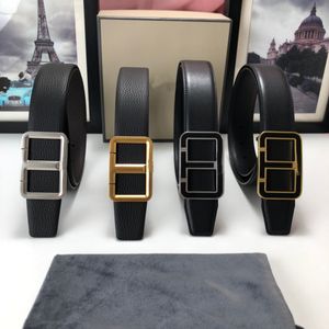 Luxe ontwerper Tom Belt Nieuwe mannen Kleding Accessoires Gordels Big T Buckle Fashion Women Hoge kwaliteit 3A+ Echt lederen tailleband met doos en stofzak