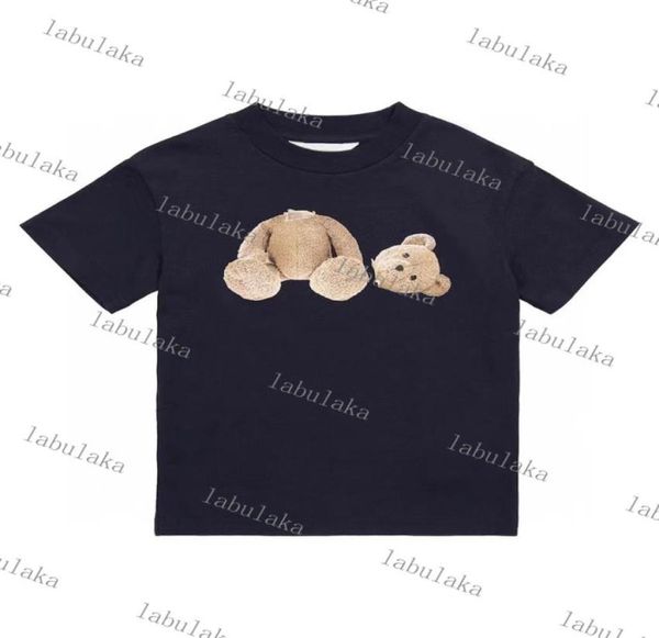 Designer de luxe top marque T-shirt tête cassée ours enfants manches courtes été lâche demi manches mode enfants portent des enfants tops9038531