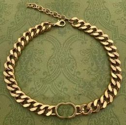 Collier de luxe de qualité supérieure Colliers cubains Punk Vintage Chunky épais chaîne à maillons marque bijoux couple Collares pour hommes pour femmes cadeau