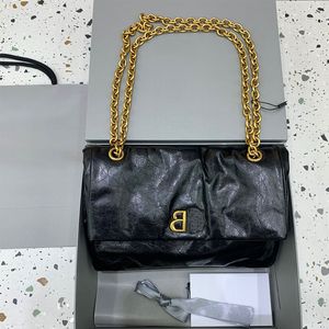 Sac fourre-tout de concepteur de luxe Sac sous argument de base Baleciagaes Fashion Fashion Femme Blutting Coube en cuir Sac Sac à main portefeuille Classic Gold Chain à main