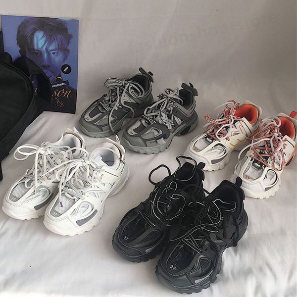 Designer de luxe athlétisme 3.0 chaussures baskets homme plate-forme chaussures de sport blanc noir net nylon cuir imprimé sport ceintures triple s sans boîtes 36-45 g01