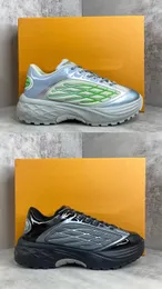 Diseñador de lujo Entrenador Zapatilla de deporte Zapatos Discovery Lace Up Moda Bajo Al aire libre Blanco Negro Blanco Verde Hombres Entrenadores al aire libre con caja