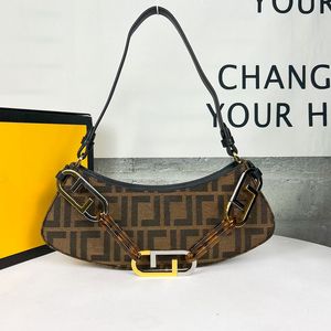 Luxe designer onderarm hobo schoudertas halve maan tas lederen portemonnee F letter clutch tassen Glazen ketting decoratie handtassen tassen designer dames inAlle Categorieën