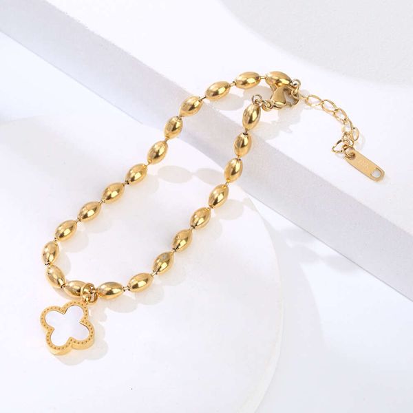 Designer de luxe Van Clover Bracelet Version coréenne de la belle chaîne de clarbone Clover à quatre feuilles Simple Gold Fashion Ladies bijoux