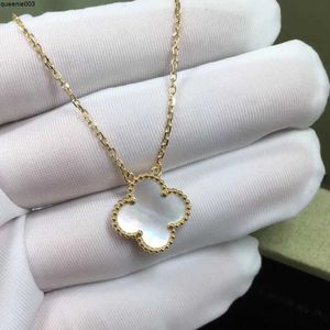 Créateur de luxe Vanly Cleefly trèfle femmes mode 15mm fleurs pendentif à quatre feuilles bijoux cou chaîne colliers 1gct