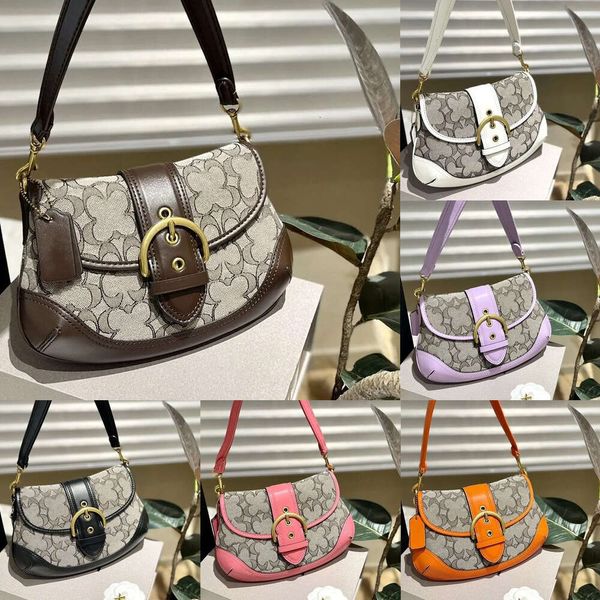 Diseñador de lujo Vintages Pea Bag Nuevo Hombro Axila Bolsa Silla de montar Diseño de hebilla Cierre de cremallera Bolso cruzado Bolso de cuero para mujer Cartera bolso de noche C letra monedero