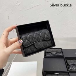 Cartera de diseño de lujo Cartera de caviar cc Monedero Carteras de cuero para mujer Monedero Ranura para tarjeta de crédito Mini tarjeta negra flaca Monedero con cremallera superior con soporte para identificación Alta calidad