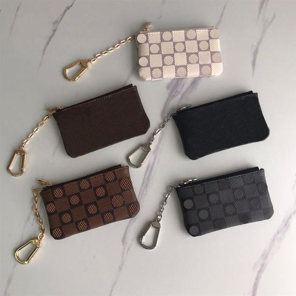 Diseñador de lujo Monedero Damier Monedero Zippy Lady cadena Carteras Plegable Titular de la tarjeta Pasaporte Mujeres flor Monederos bolsa para llaves shi292f