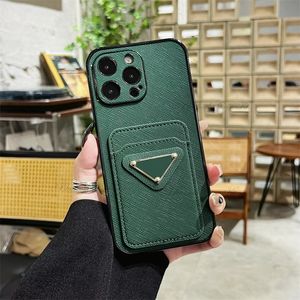 Cajas de teléfono de billetera de diseñador de lujo para iPhone 15 Pro Max 14Plus 11 12 13Pro 11 Pro X XS Max XR 7 8 Plus SE Titular de la tarjeta de la billetera de silicona suave Cubierta de la caja de la placa de identificación triangular