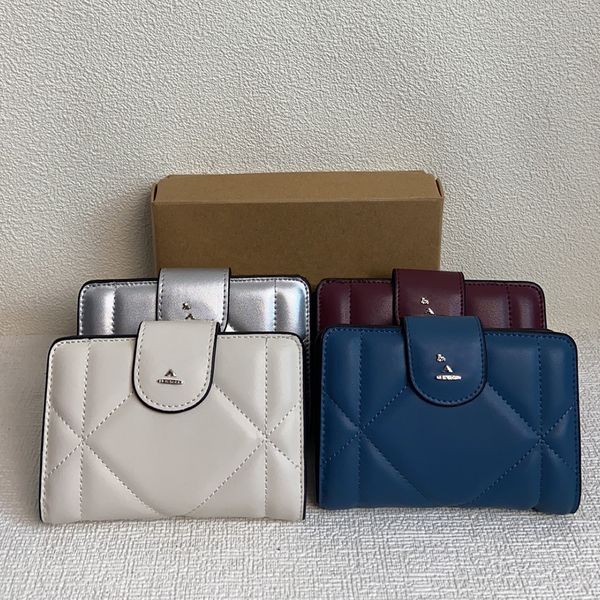 Monedero de diseñador de lujo para mujeres, hombres, tarjetero, bolso c, marca, carteras de moda casual, monederos, bolso, tarjetero, plateado, blanco, azul con caja