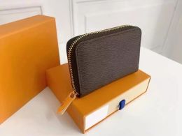Monederos de diseñador de lujo para mujer, billeteras ZIPPY cortas a la moda, bolso clásico con cremallera, monedero con cremallera y caja