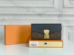 Cartera de diseñador de lujo Cartera larga de cuero para mujer Pallas Carta Monedero Bolso Tarjetero largo Embrague con caja original M58414