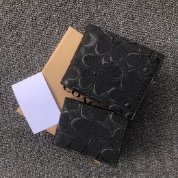 Portefeuille de luxe de luxe pour femmes et hommes, porte-monnaie en cuir véritable, pochette avec boîte