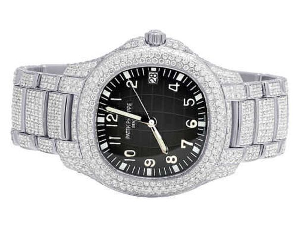 Montre de créateur de luxe montres mécaniques hommes Aquanaut 5167/1a ensemble de pavé en acier Vs diamant 21.5 Ct montre-bracelet automatique