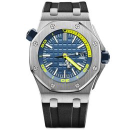 Designer de luxe Watch Men's Watch de haute qualité J 44 mm Caoutchouc Timing Watch Rubber Silicone