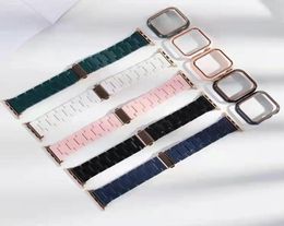 STACTES DE MONTRATIONS DE CHOSE DE CRESTIONS DE LUXE POUR LA MONTRE 42 mm 38 mm 40 mm 44 mm Iwatch 2 3 4 5 bandes Bracelet de sangle de résine avec casse de mode Watchband8702597