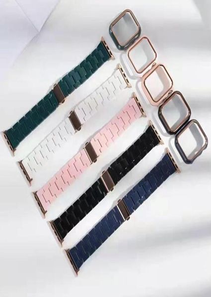 Bracelets de montre de luxe pour montre 42mm 38mm 40mm 44mm iwatch 2 3 4 5 bandes bracelet en résine avec étui Fashion watchband2511607