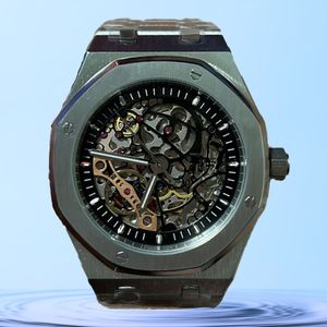 Luxe designerhorloges voor heren klassiek skelettenhorloge hoogwaardig uurwerk 42 mm roestvrijstalen band saffierglas Orologio di Lusso montre